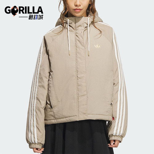 阿迪达斯女士运动连帽棉服