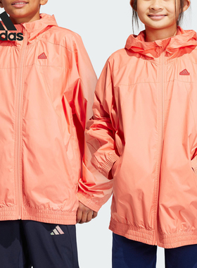 Adidas/阿迪达斯官方正品春秋大童轻薄梭织户外宽松外套HR6276