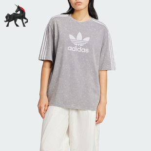 三叶草女士复古运动圆领宽松短袖 IW3412 阿迪达斯正品 Adidas