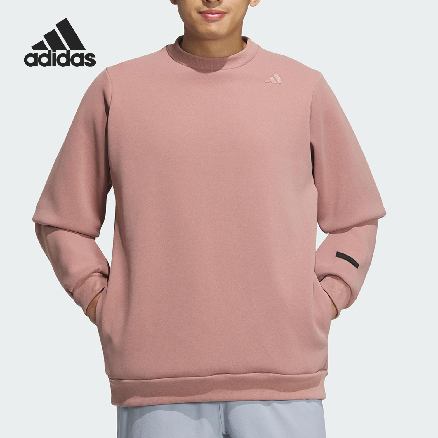 Adidas/阿迪达斯正品2025春季新款男士简约圆领卫衣JM0964