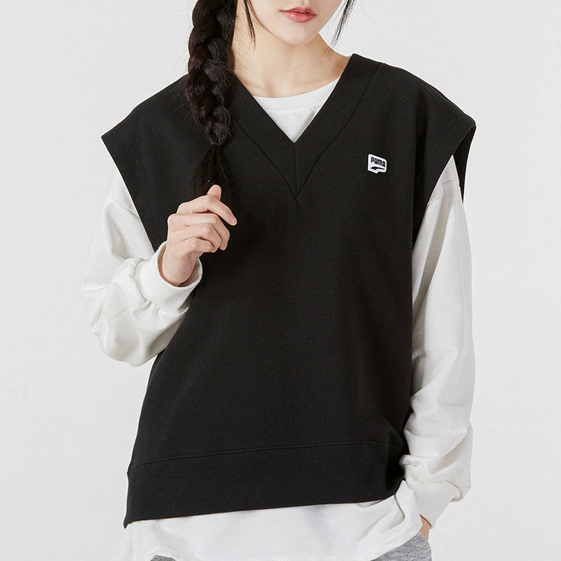 Puma/彪马正品当季新款休闲无袖背心T恤女子运动马甲535358-01