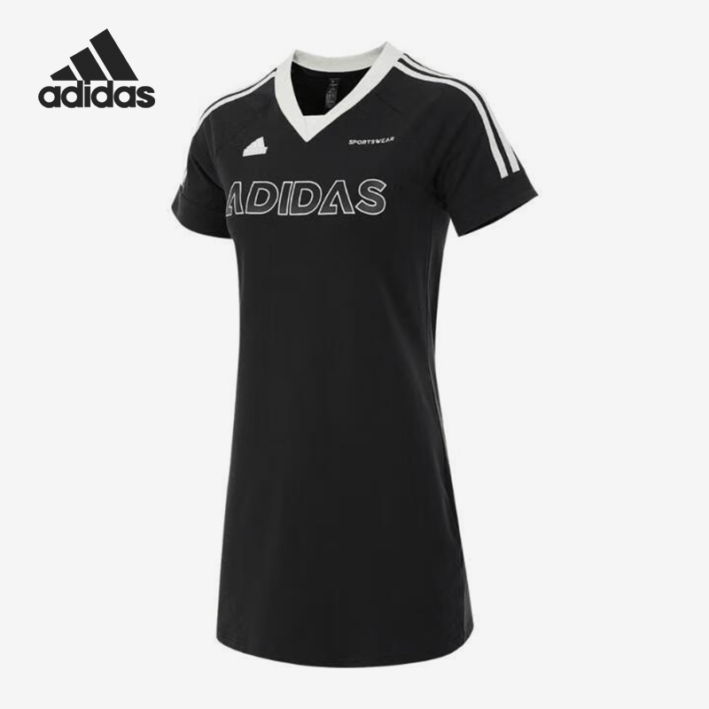 Adidas/阿迪达斯正品2024夏新款女士时尚运动连衣裙JC8658