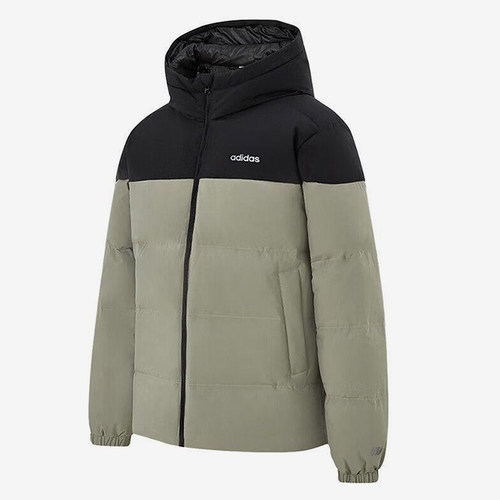 Adidas/阿迪达斯正品2025冬季款男士休闲连帽拼接羽绒服KC2155