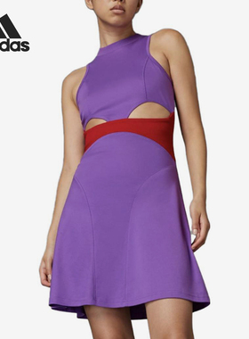 Adidas/阿迪达斯官方正品RUI ZHOU女士透气休闲镂空连衣裙IU0169