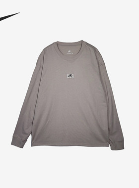Nike/耐克正品新款男灰色柔软刺绣圆领印花长袖T恤IO9761-236