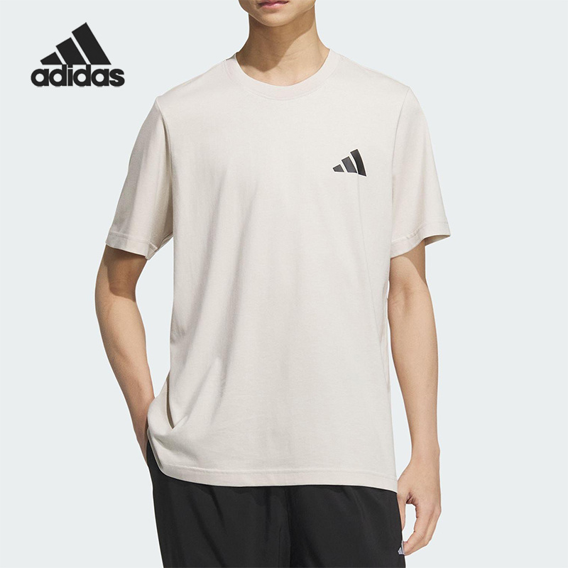 Adidas/阿迪达斯正品春季新款男女同款图案透气宽松短袖KC3063