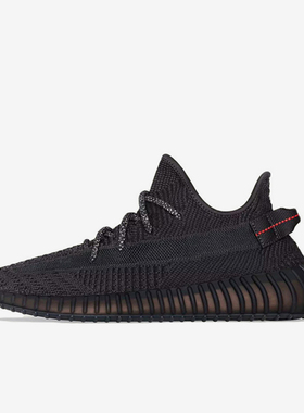 Adidas/阿迪达斯正品YEEZY 350V2男女镂空黑魂黑天使跑步鞋FU9006