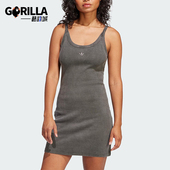 三叶草女士紧身针织经典 Adidas 阿迪达斯正品 吊带连衣裙JC7550