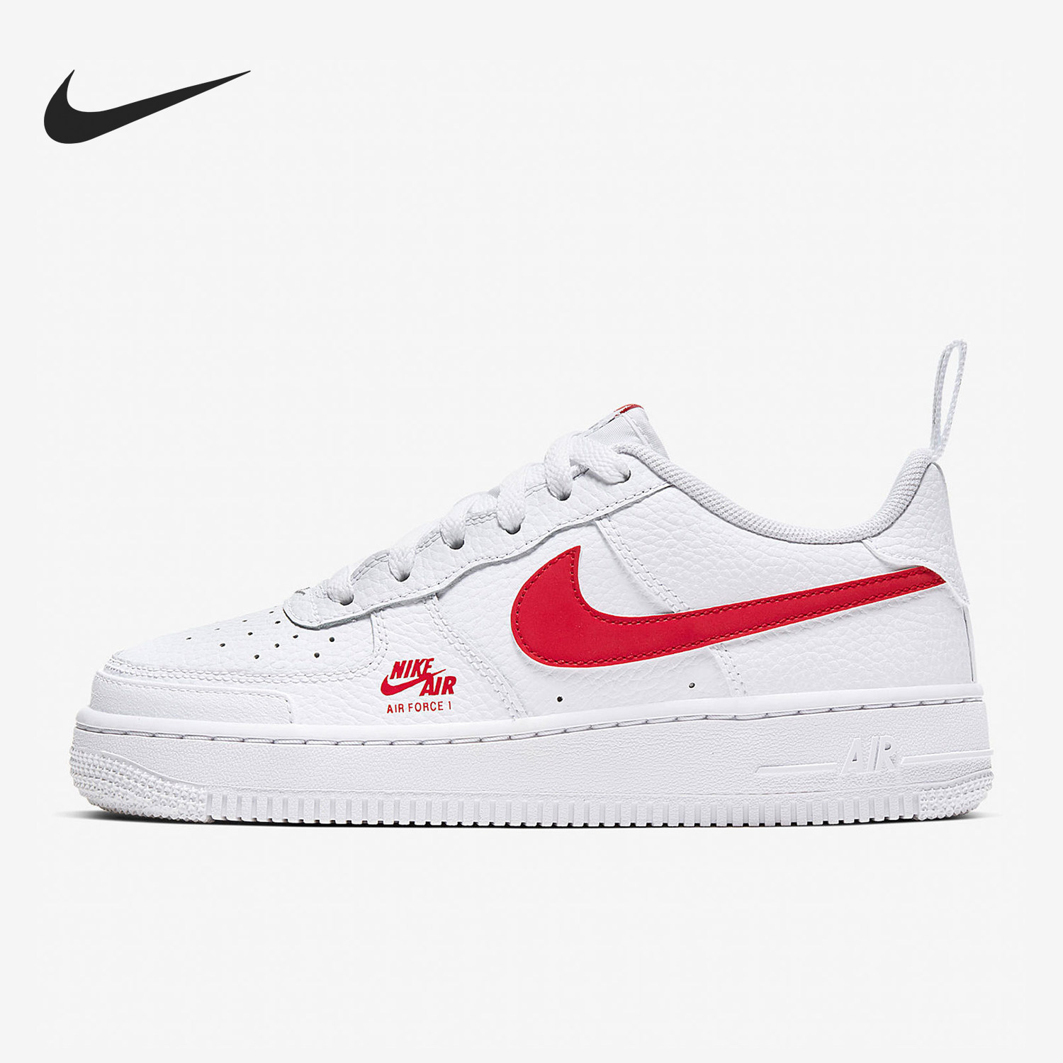 Nike/耐克官方正品空军一号AirForce1新款女白红色板鞋CZ4203-10