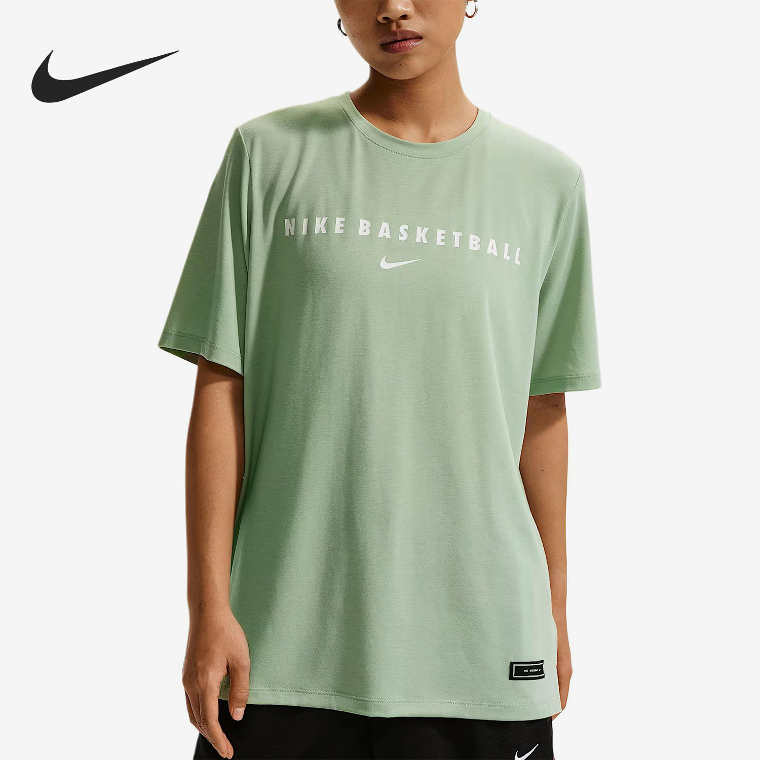 Nike/耐克官方正品新款女浅绿色球类运动篮球短袖T恤IO1362-006图片