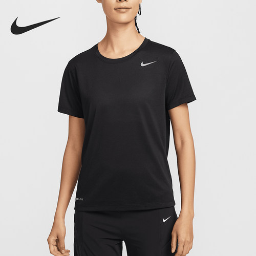 Nike/耐克正品2025新款女士针织运动圆领透气短袖T恤IB8899-010