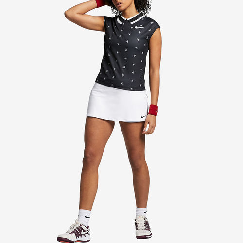 Nike耐克正品满印图案女翻领轻便舒适短袖T恤AO0369-010