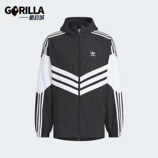 宽松连帽运动防风服 Adidas 经典 三叶草男士 JM7260 阿迪达斯正品