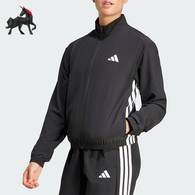 Adidas/阿迪达斯正品25新款女士经典梭织训练运动跑步外套JD6539