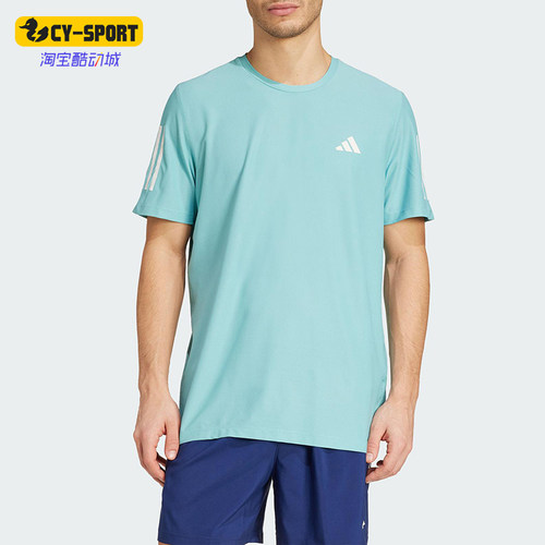 Adidas/阿迪达斯正品OWN THE RUN TEE男士运动圆领短袖T恤JX2211
