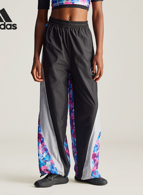 Adidas/阿迪达斯正品SMC联名女士复古印花宽松运动伞裤IW9849