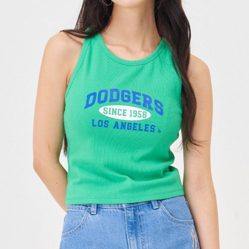 MLB正品洛杉矶道奇队女士修身字母印花无袖背心3FTKV0243-07YGS