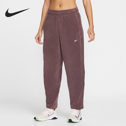 Nike/耐克正品2025冬季款女士休闲中腰摇粒绒刺绣长裤HV3708-502
