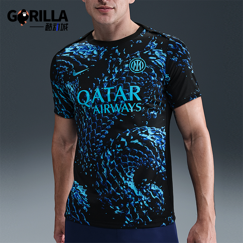 Nike/耐克正品Dri-FIT男士时尚足球透气运动经典短袖HJ7145-448