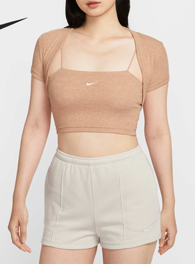 Nike/耐克官方正品夏季女士针织修身时尚弹力短袖T恤HJ1300-688