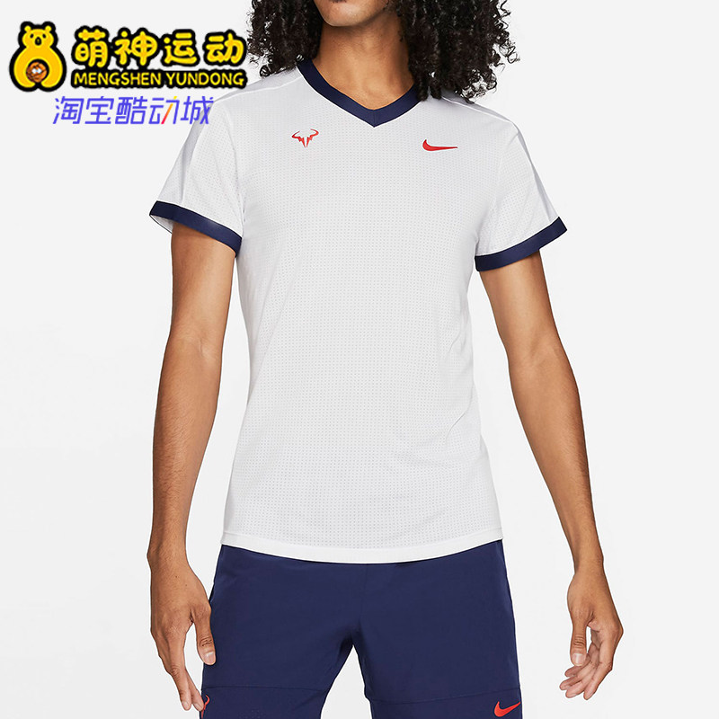Nike/耐克正品新款女白蓝色网球训练经典轻盈网球T恤CV2803-101
