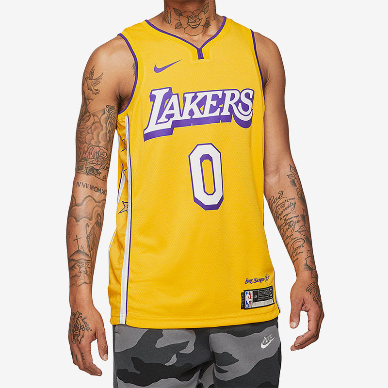 Nike/耐克正品库兹马湖人队0号男子篮球运动球衣AV4646-728