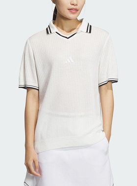 Adidas/阿迪达斯正品夏季新款女士针织高尔夫POLO衫JE8302
