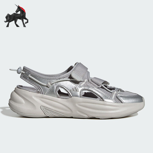 Adidas/阿迪达斯正品2025男女复古超轻缓震魔术贴厚底凉鞋JS4580