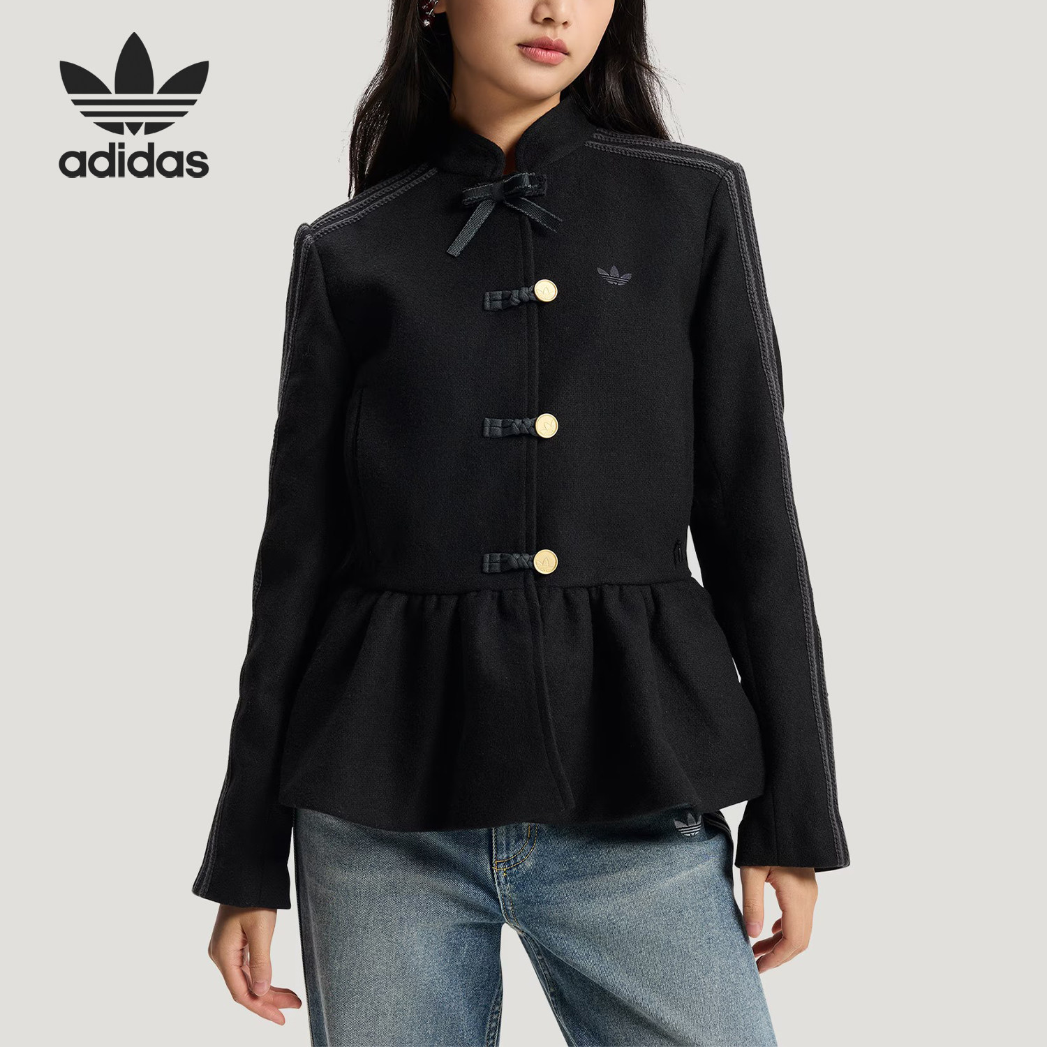 Adidas/阿迪达斯官方正品三叶草女士新中式花苞收腰夹克KR5068,运动服/休闲服装,运动茄克/外套,淘宝优惠券,粉丝福利购,淘宝优惠卷