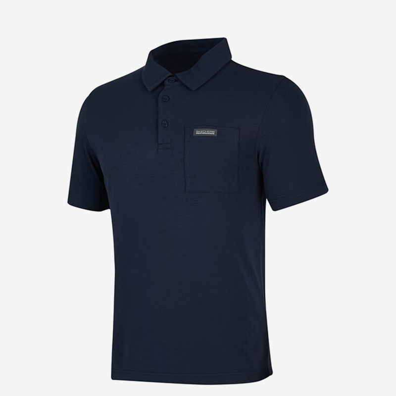 Skechers/斯凯奇正品2024新款男士透气通勤针织短袖POLO衫