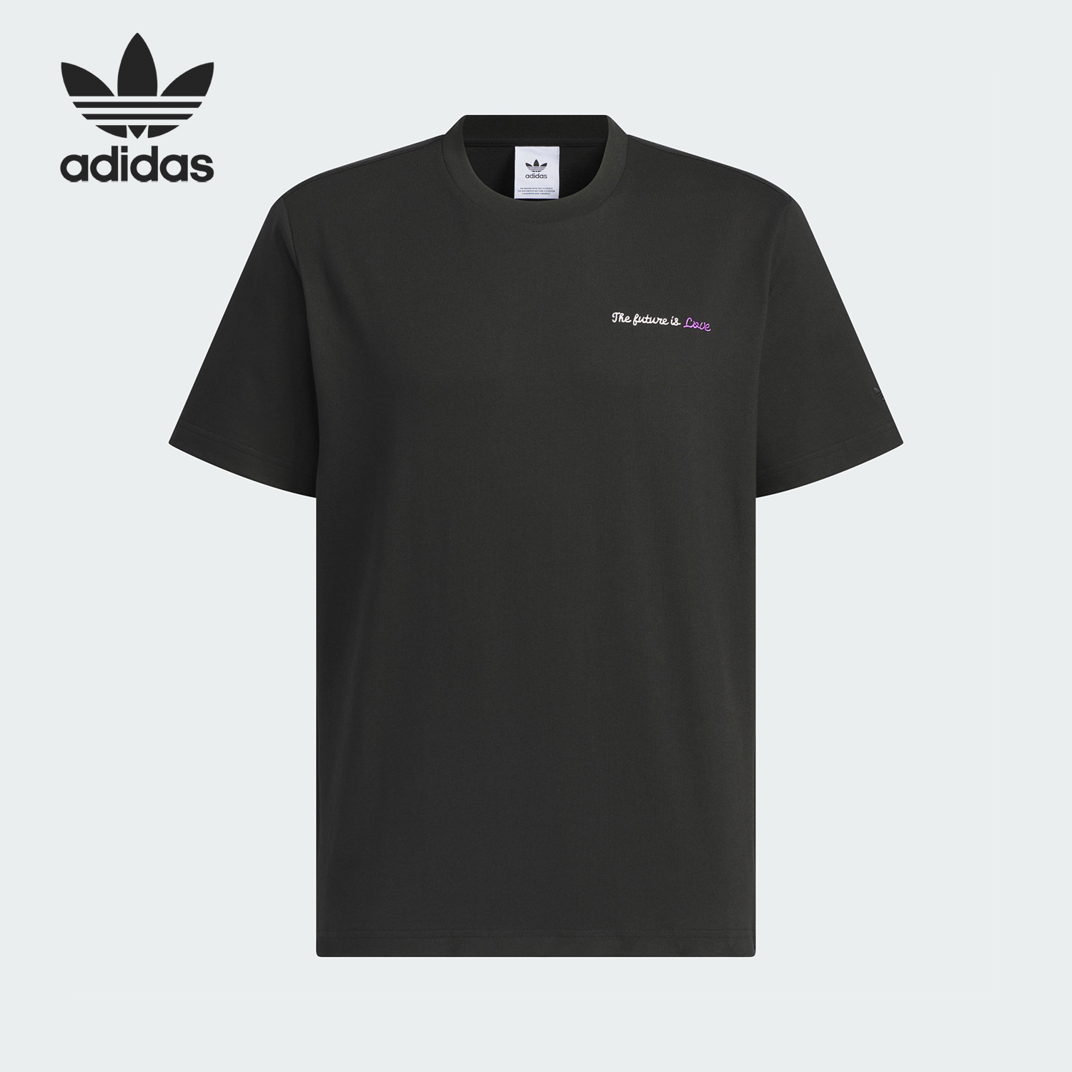 阿迪达斯男女简约圆领短袖T恤