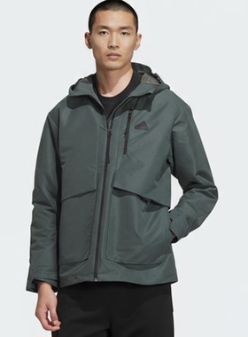 Adidas/阿迪达斯正品新款男士加绒保暖梭织连帽外套IT3952
