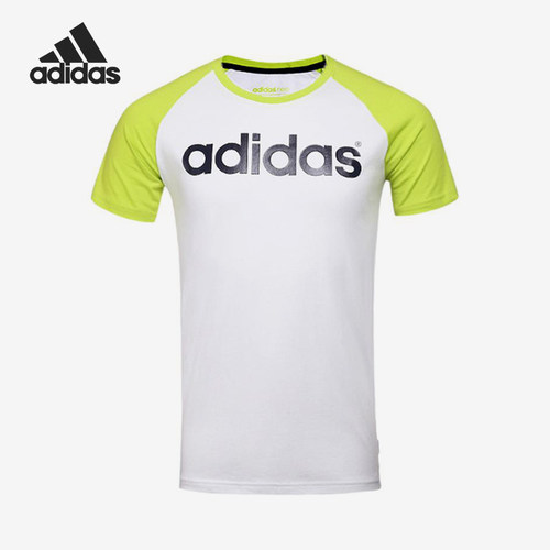 Adidas/阿迪达斯正品男士字母印花圆领插肩套头短袖T恤AK0965