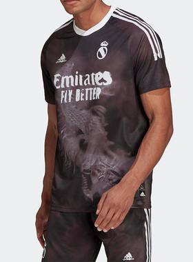 Adidas/阿迪达斯正品足球运动男士宽松透气套头短袖T恤GJ9110