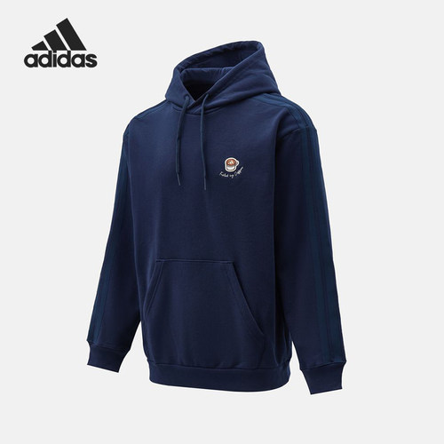 Adidas/阿迪达斯正品新款男女深蓝色经典柔软休闲连帽卫衣JZ5065
