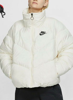 Nike/耐克正品女士运动防风保暖立领外套面包棉服CD4216-110