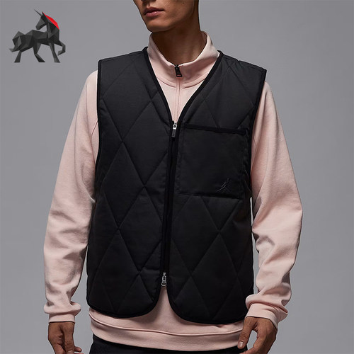 Nike/耐克正品JORDAN男士休闲高尔夫保暖宽松棉马甲HQ8680-010