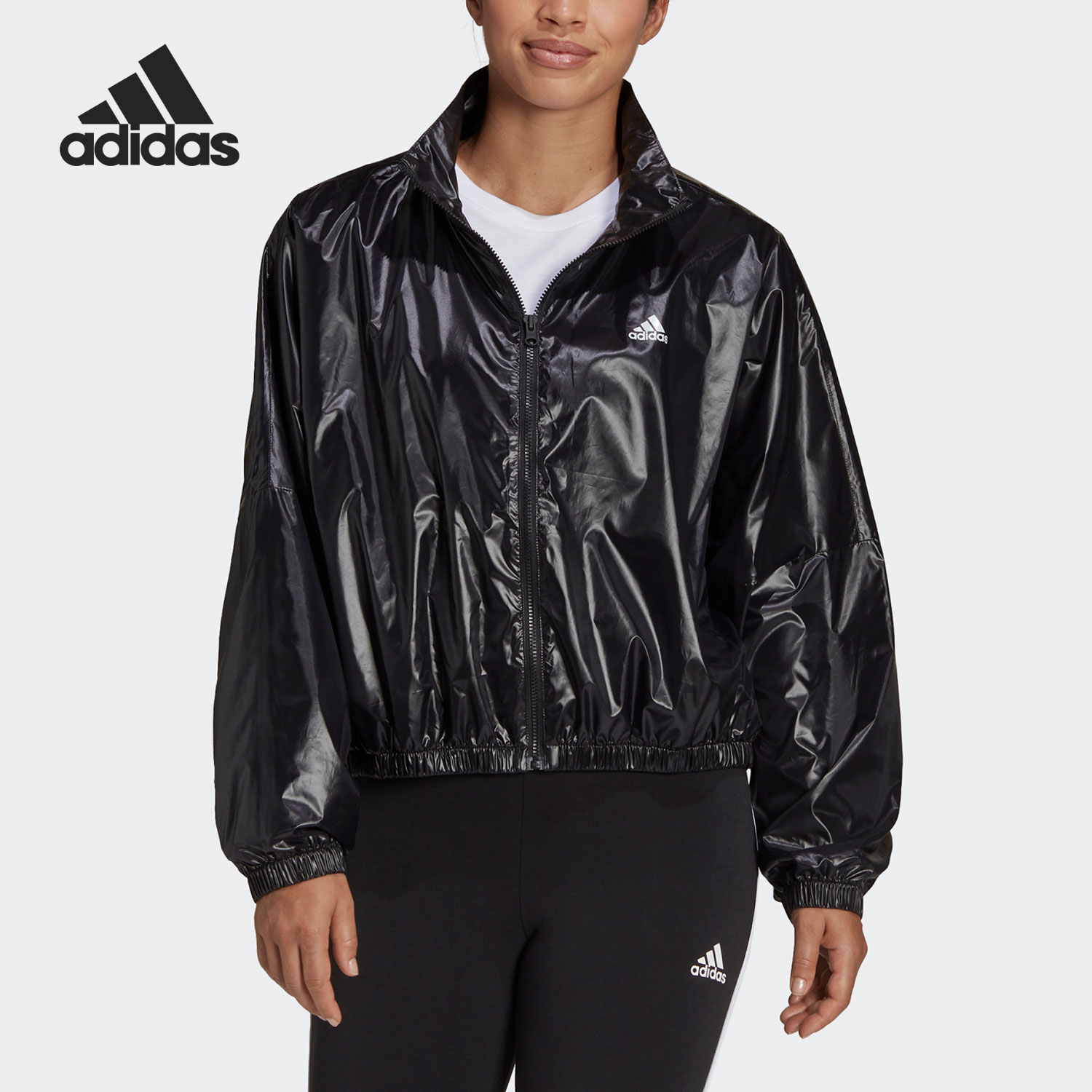 Adidas/阿迪达斯官方正品2021年女子休闲运动型格夹克外套HI1197