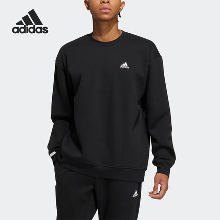 Adidas/阿迪达斯官方正品冬季男子加绒运动圆领长袖卫衣IB2774