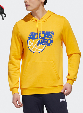 Adidas/阿迪达斯正品neo男士时尚印花透气休闲连帽针织卫衣GP5884