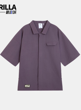 Puma/彪马正品夏季男女廓形徽章休闲经典翻领短袖衬衫631555-46