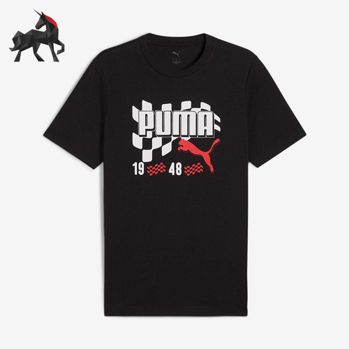 Puma/彪马正品夏季新款男士透气时尚经典印花短袖T恤690253-01
