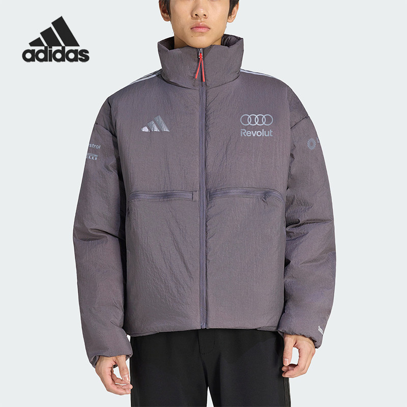 Adidas/阿迪达斯正品新款男士保暖高领经典拉链长袖棉服KF8536