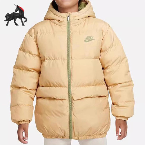 Nike/耐克正品连帽羽绒服新款儿童卡其绿色经典羽绒服DZ9965-569