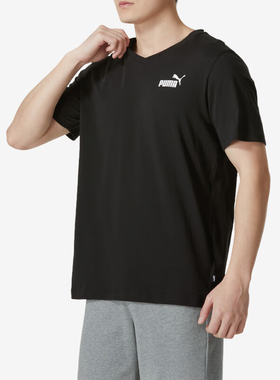 Puma/彪马官方正品当季新款男士简约透气针织短袖T恤630562-01