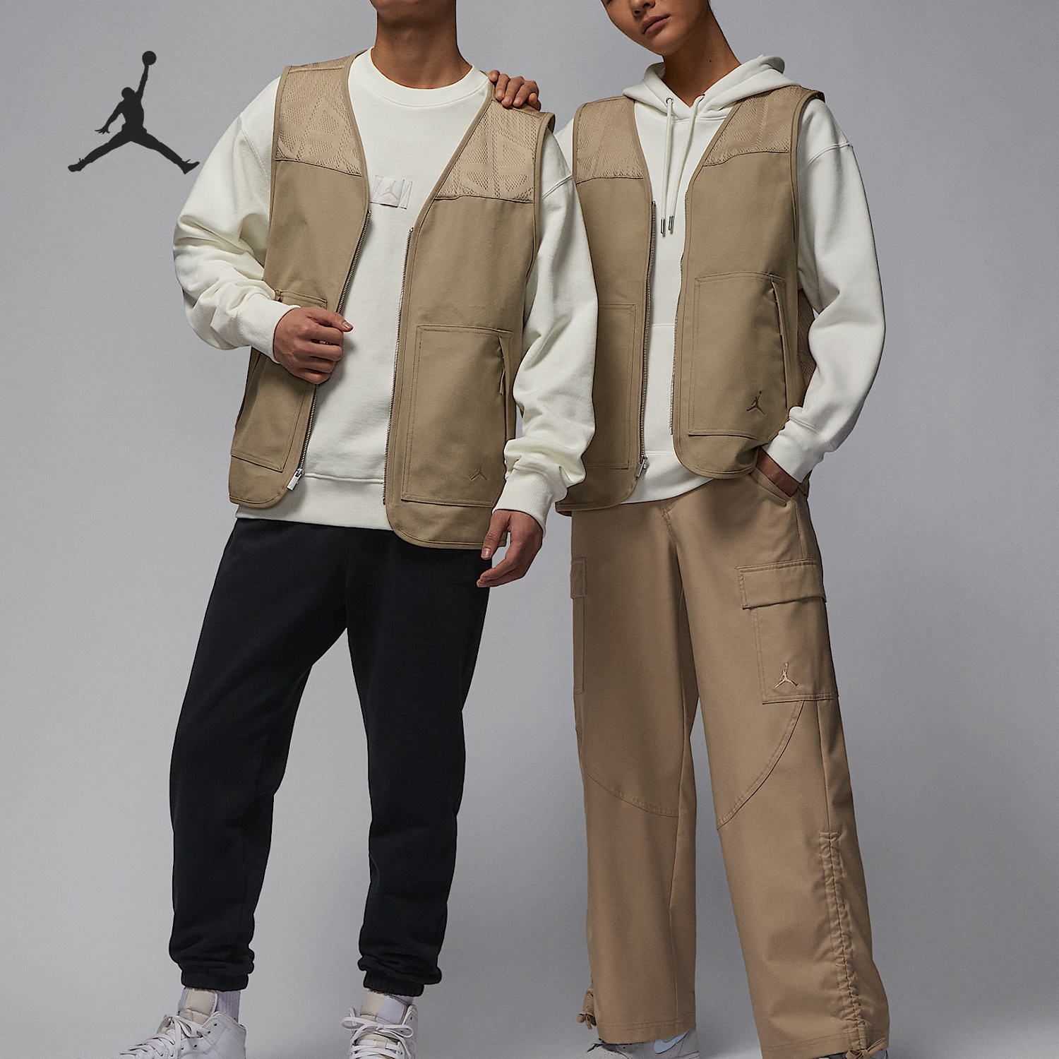 Nike/耐克正品JORDAN男士宽松透气拼接梭织马甲HF9328-257