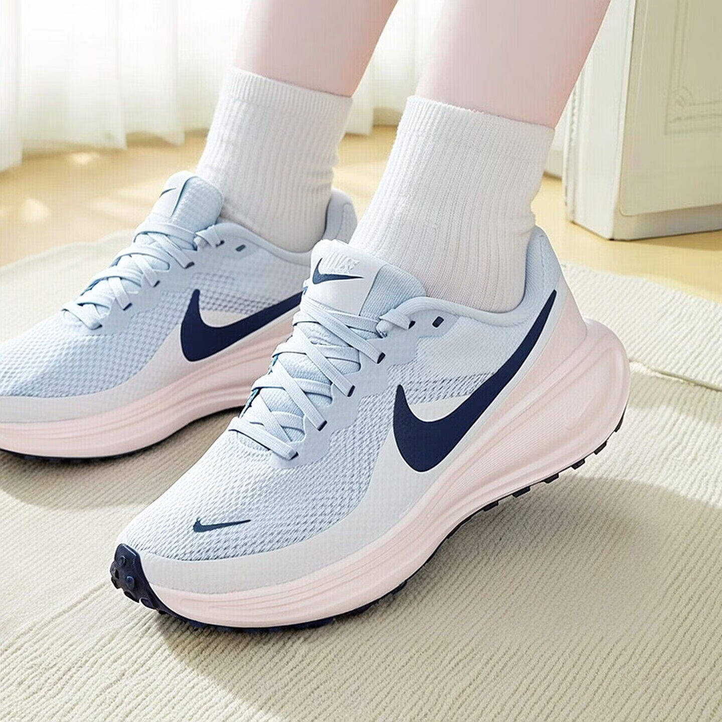 Nike耐克鞋子正品蓝色女鞋新款运动鞋厚底跑步鞋透气网面鞋休闲鞋