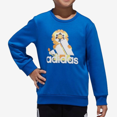 Adidas/阿迪达斯正品 新款运动休闲小童圆领长袖卫衣 DM7043