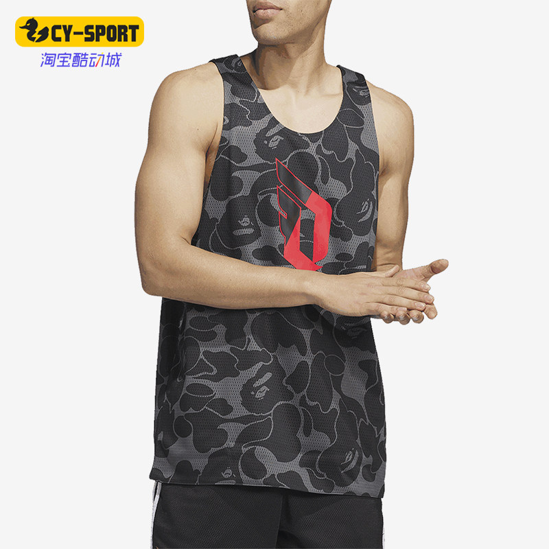 Adidas/阿迪达斯正品Bape男士双面篮球休闲训练无袖背心 JF1154