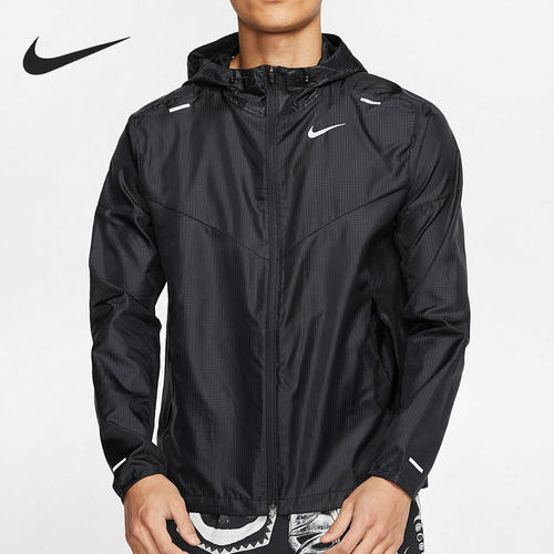Nike/耐克正品男子跑步运动轻盈拉链连帽反光梭织夹克外套 CK6342